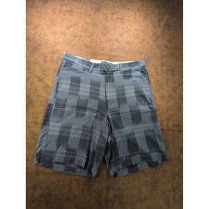 Chaps Mens Navy‎ Blue Plaid Flat Front Chino Shorts 34 NWT Cotton Bermuda